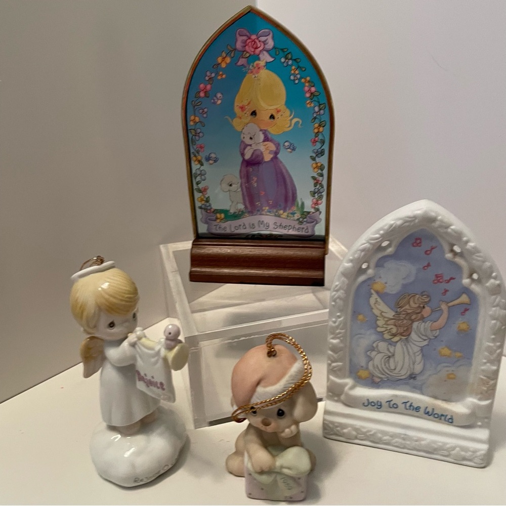Vintage Precious Moments Items Lot Of 4 Plaques And Ornaments